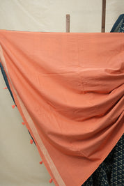 Teal Blue HBP Cotton Saree - SRTBCS3042