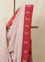 Light Pink Pochampalli Cotton Ikat Saree - SRLPPCIS706