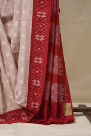Light Pink Pochampalli Cotton Ikat Saree - SRLPPCIS706