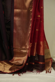 Wine Maheshwari Saree - SRWMS1177