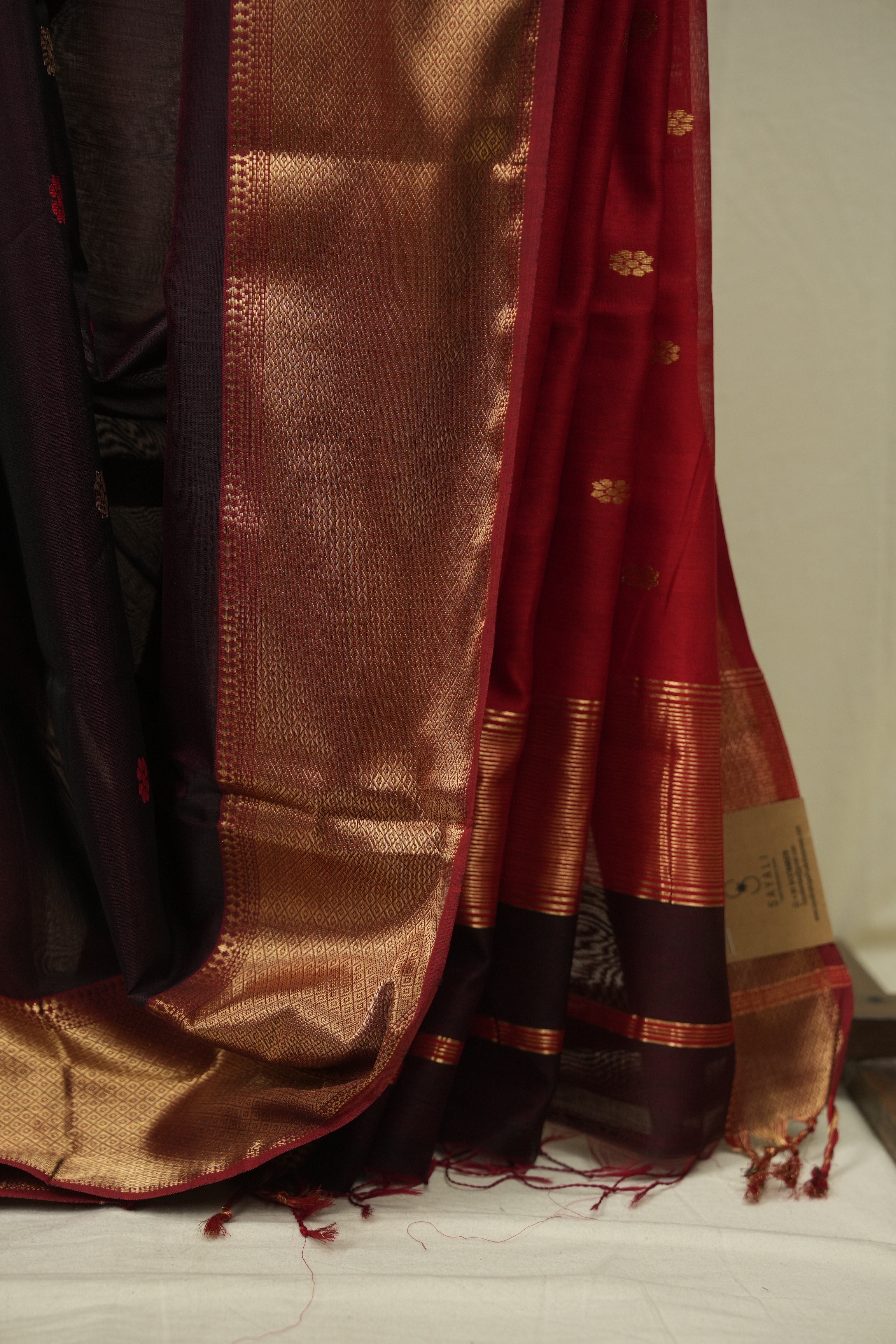 Wine Maheshwari Saree - SRWMS1177