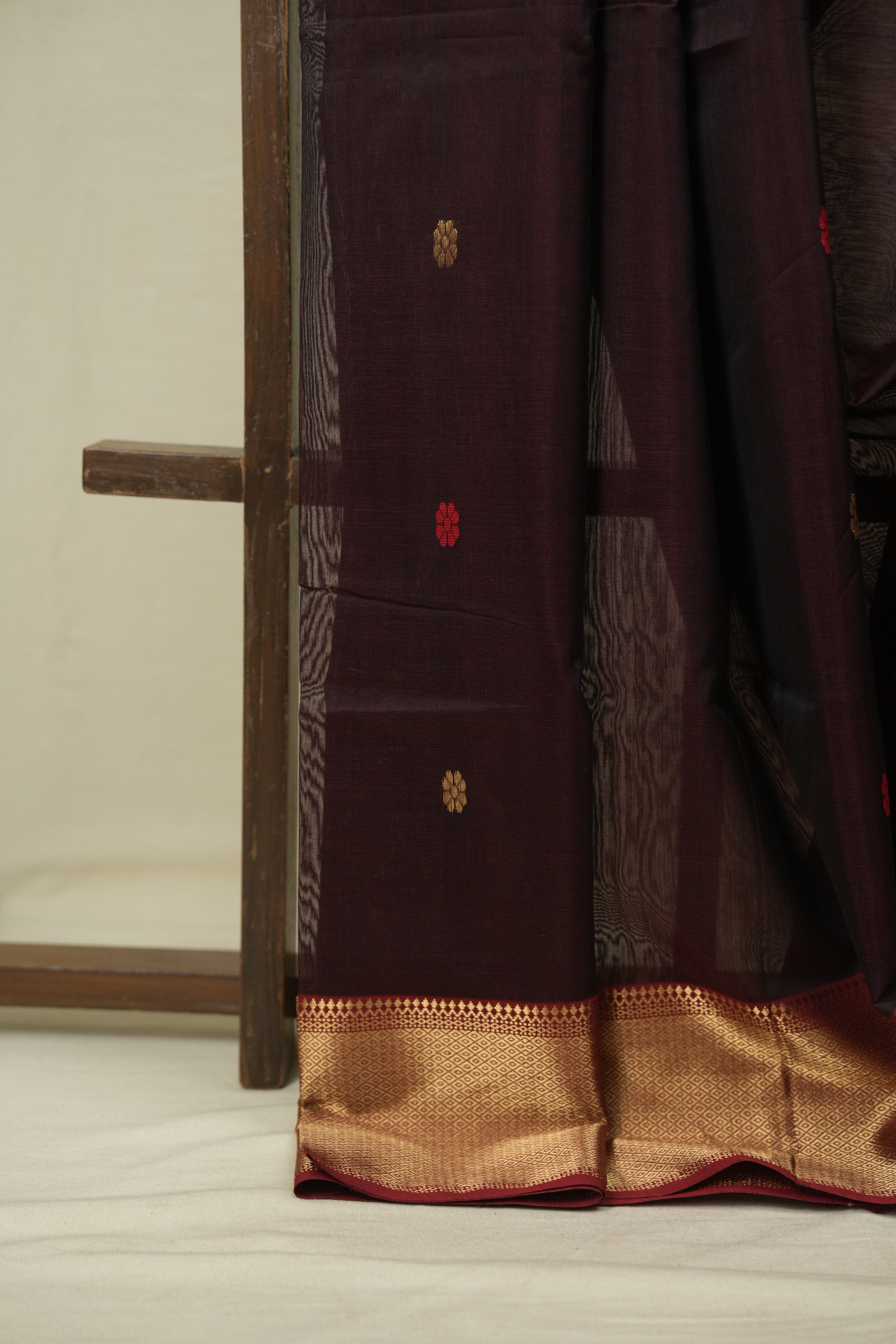 Wine Maheshwari Saree - SRWMS1177