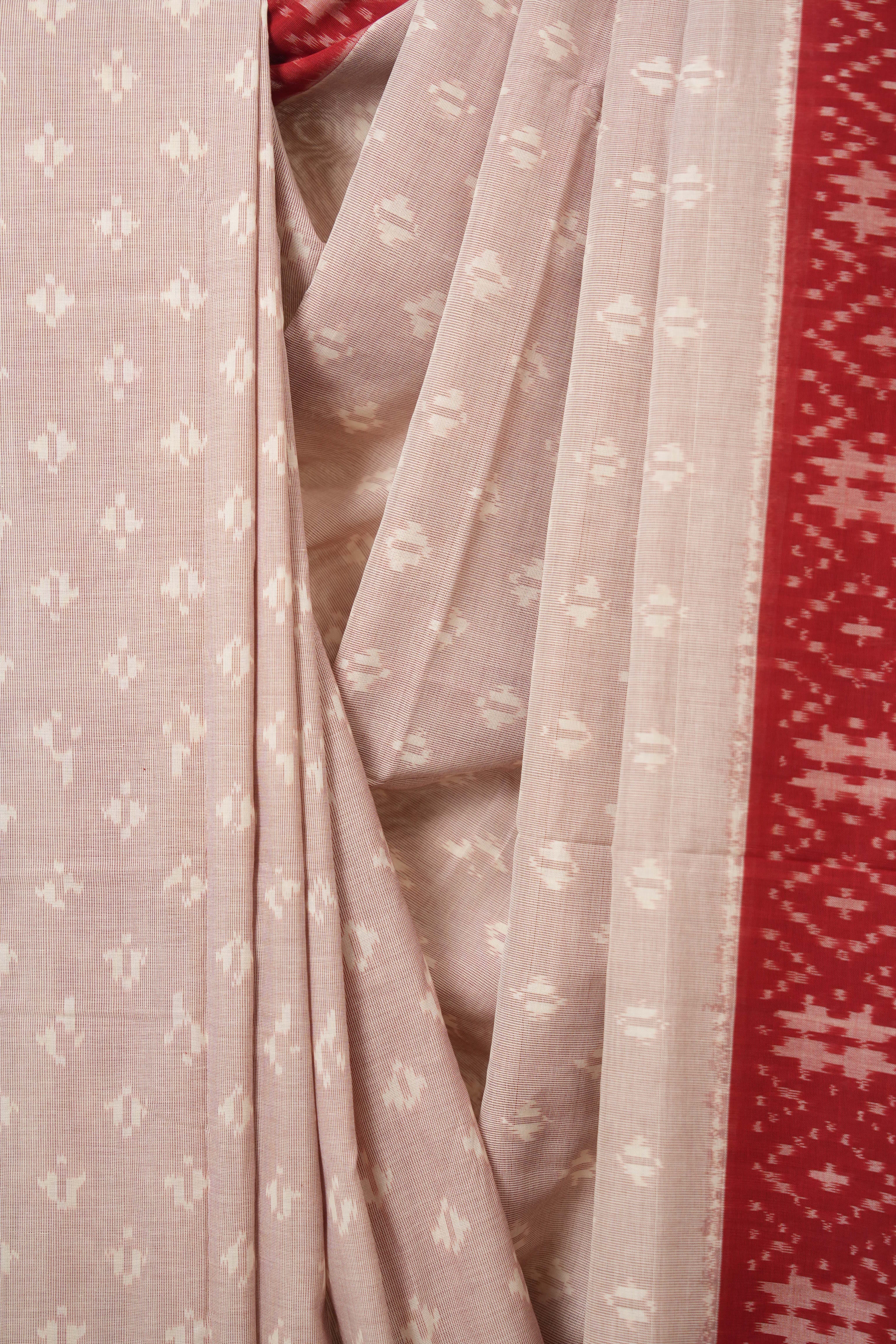 Light Pink Pochampalli Cotton Ikat Saree - SRLPPCIS706