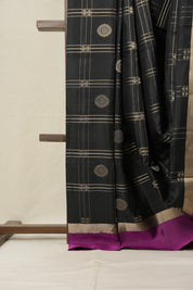 Black Soft Silk Saree - SRBSSS399