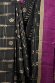 Black Soft Silk Saree - SRBSSS399