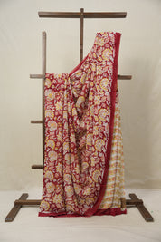 Maroon HBP Georgette Saree - SRMHGS08