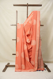 Peach-Pink HBP Cotton Saree - SRPPCS3035
