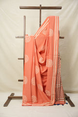 Peach-Pink HBP Cotton Saree - SRPPCS3035