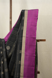 Black Soft Silk Saree - SRBSSS399