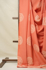 Peach-Pink HBP Cotton Saree - SRPPCS3035