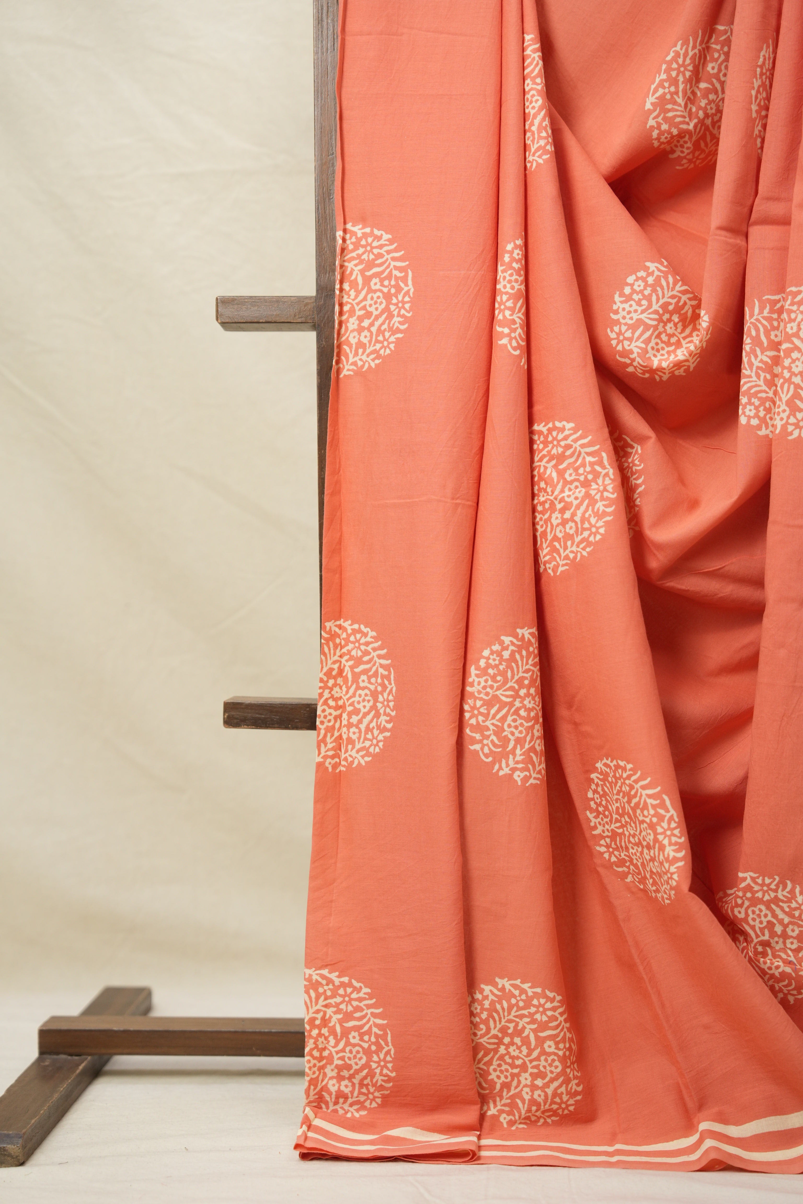 Peach-Pink HBP Cotton Saree - SRPPCS3035