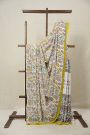 White HBP Georgette Saree - SRWHGS10