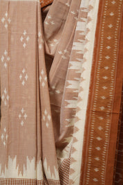 Light Brown Pochampalli Cotton Ikat Saree - SRLBPCIS720