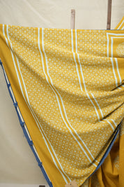 Mustard Yellow HBP Cotton Saree - SRMYCS3036