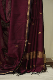 Wine Maheshwari Saree - SRWMS1205