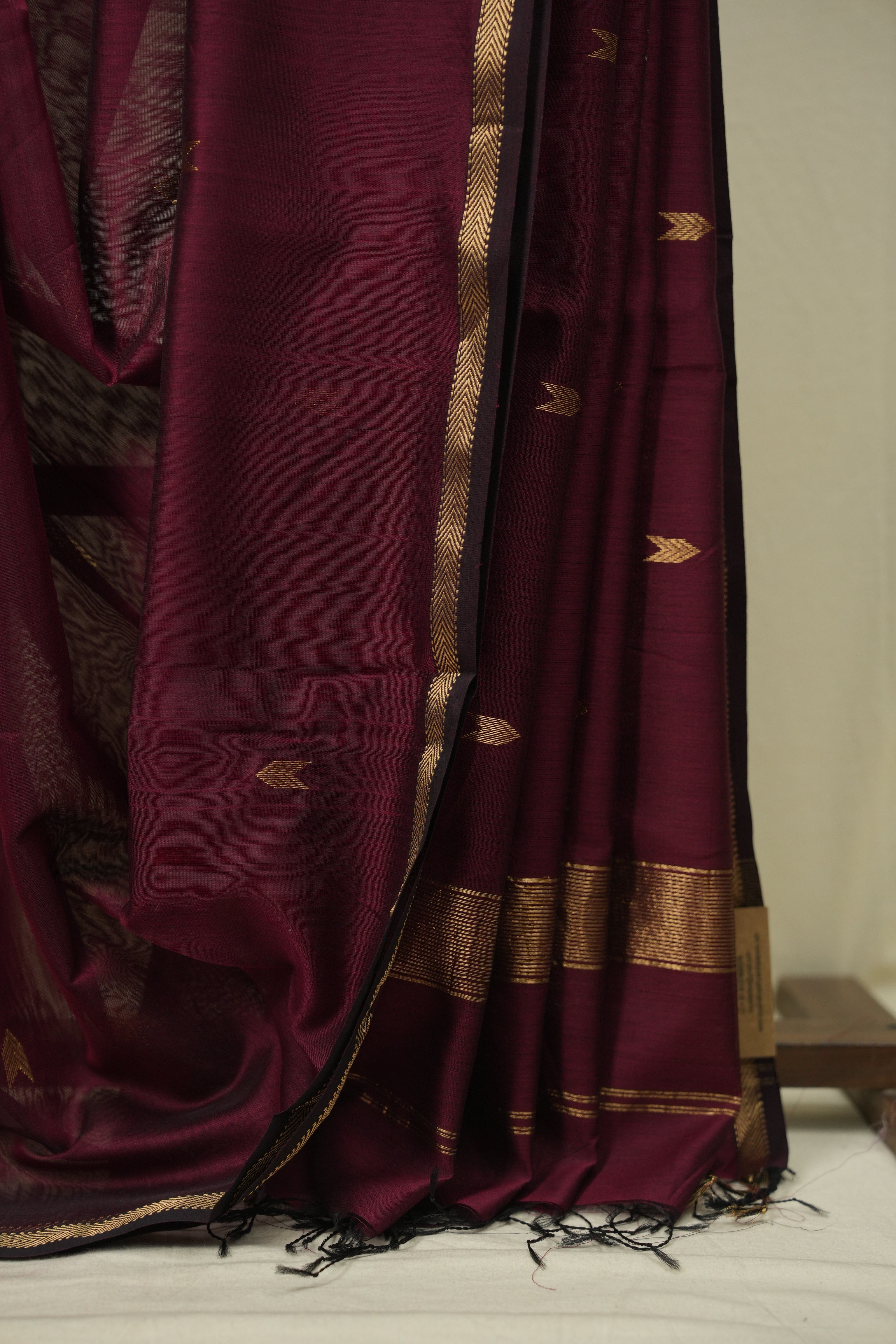 Wine Maheshwari Saree - SRWMS1205