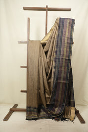 Sand Brown Raw Silk Saree - SRSBRSS1149