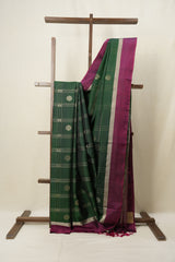 Bottle Green Soft Silk Saree - SRBGSSS391