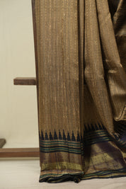Sand Brown Raw Silk Saree - SRSBRSS1149