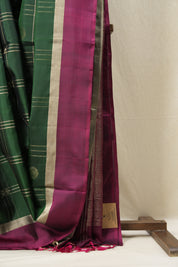 Bottle Green Soft Silk Saree - SRBGSSS391