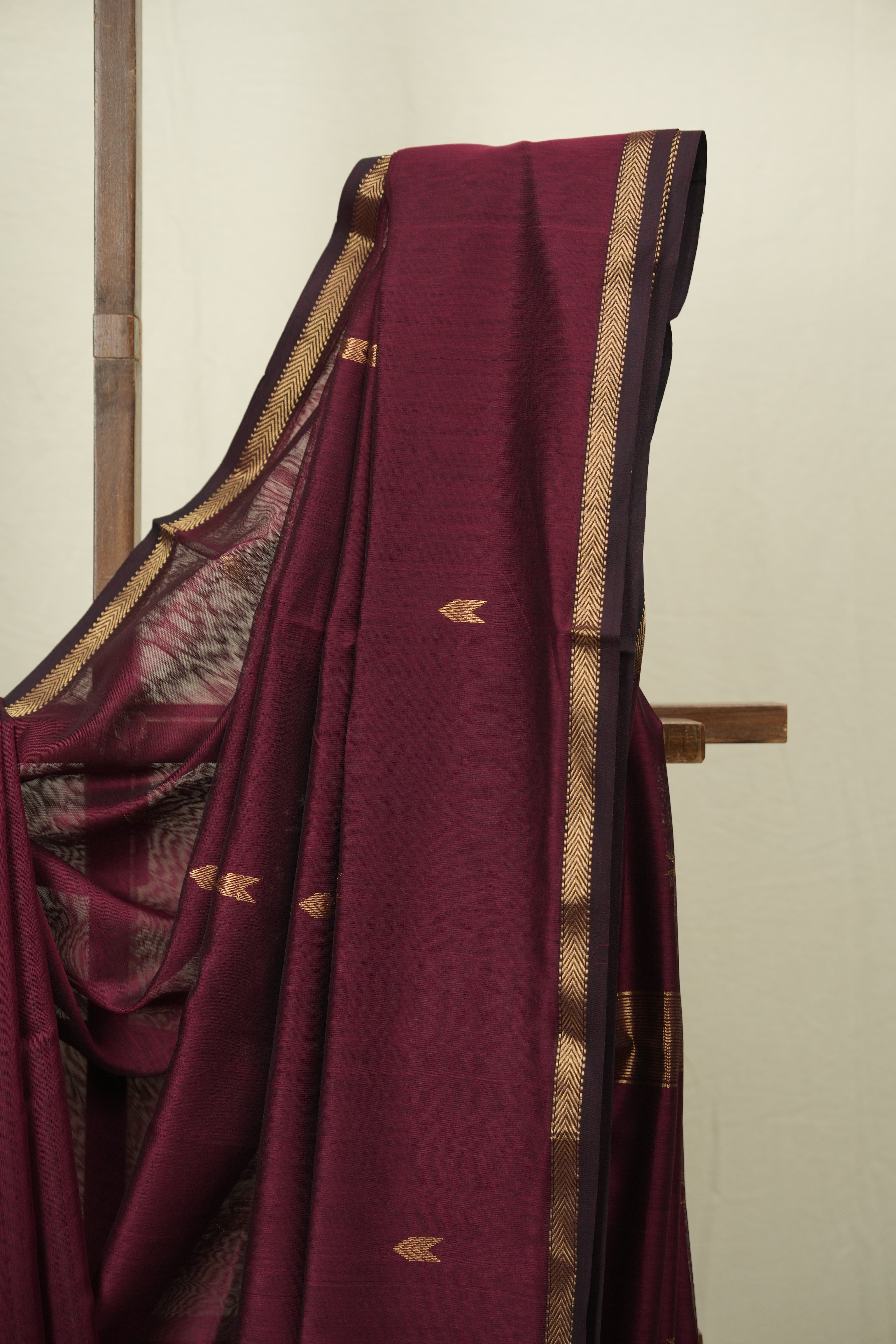 Wine Maheshwari Saree - SRWMS1205