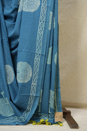 Blue HBP Cotton Saree - SRBCS3037