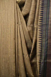 Sand Brown Raw Silk Saree - SRSBRSS1149