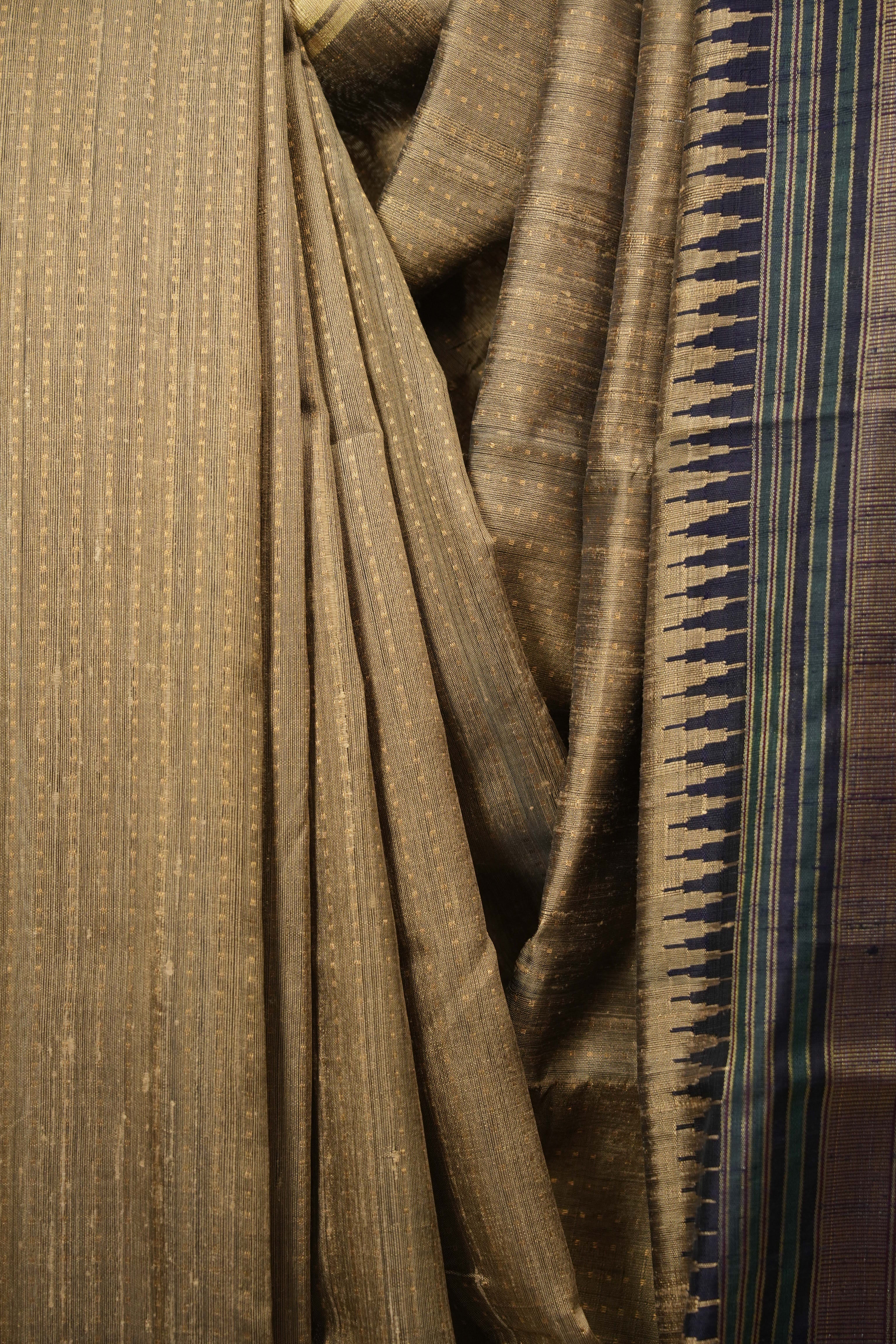 Sand Brown Raw Silk Saree - SRSBRSS1149