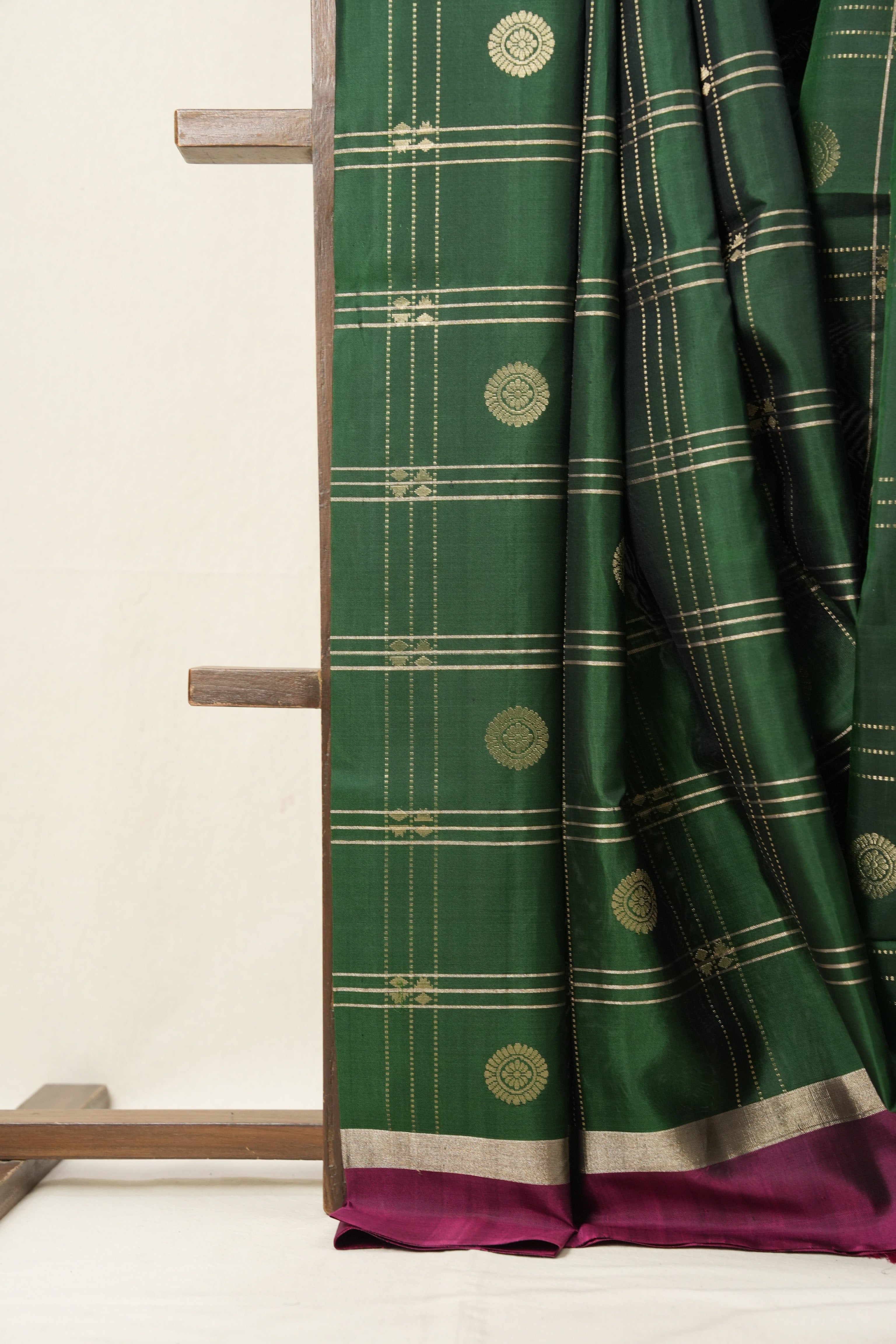 Bottle Green Soft Silk Saree - SRBGSSS391