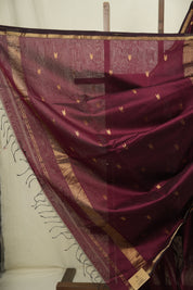 Wine Maheshwari Saree - SRWMS1205