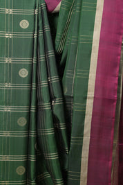 Bottle Green Soft Silk Saree - SRBGSSS391