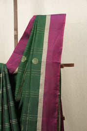 Bottle Green Soft Silk Saree - SRBGSSS391