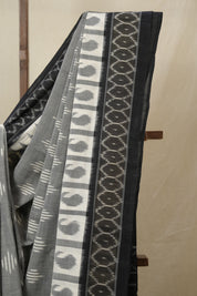 Gray  Pochampalli Cotton Ikat Saree - SRGPCIS721