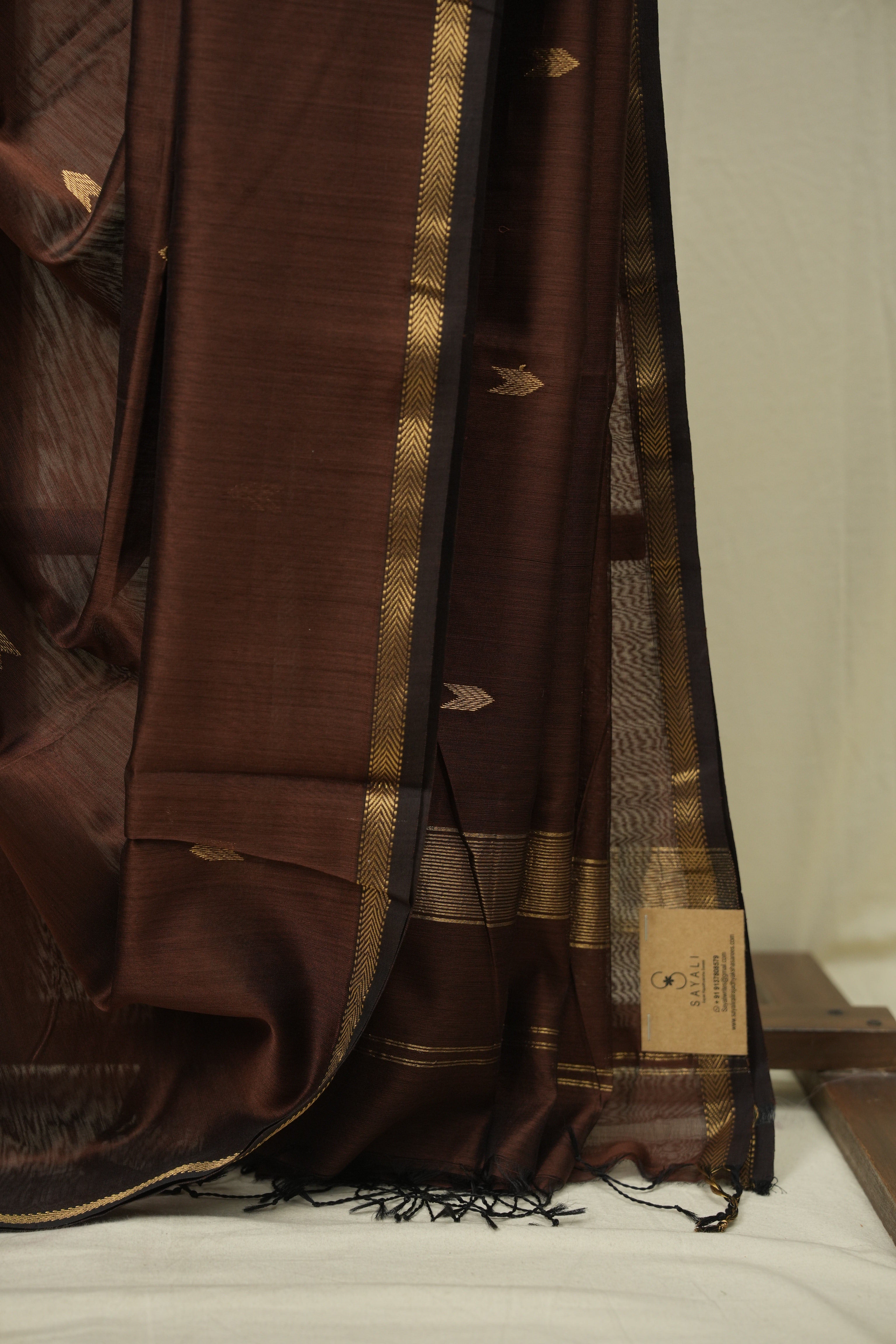Coffee Brown Maheshwari Saree - SRCBMS1204