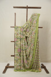 Pista Green HBP Georgette Saree - SRPGHGS05