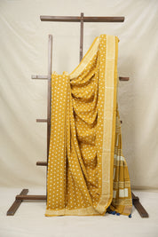 Mustard Yellow HBP Cotton Saree - SRMYCS3048