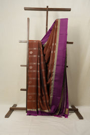 Brown Soft Silk Saree - SRBSSS397