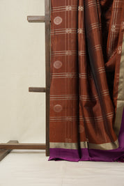Brown Soft Silk Saree - SRBSSS397