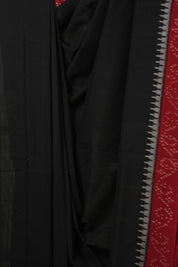 Black Pochampalli Cotton Ikat Saree - SRBPCIS722