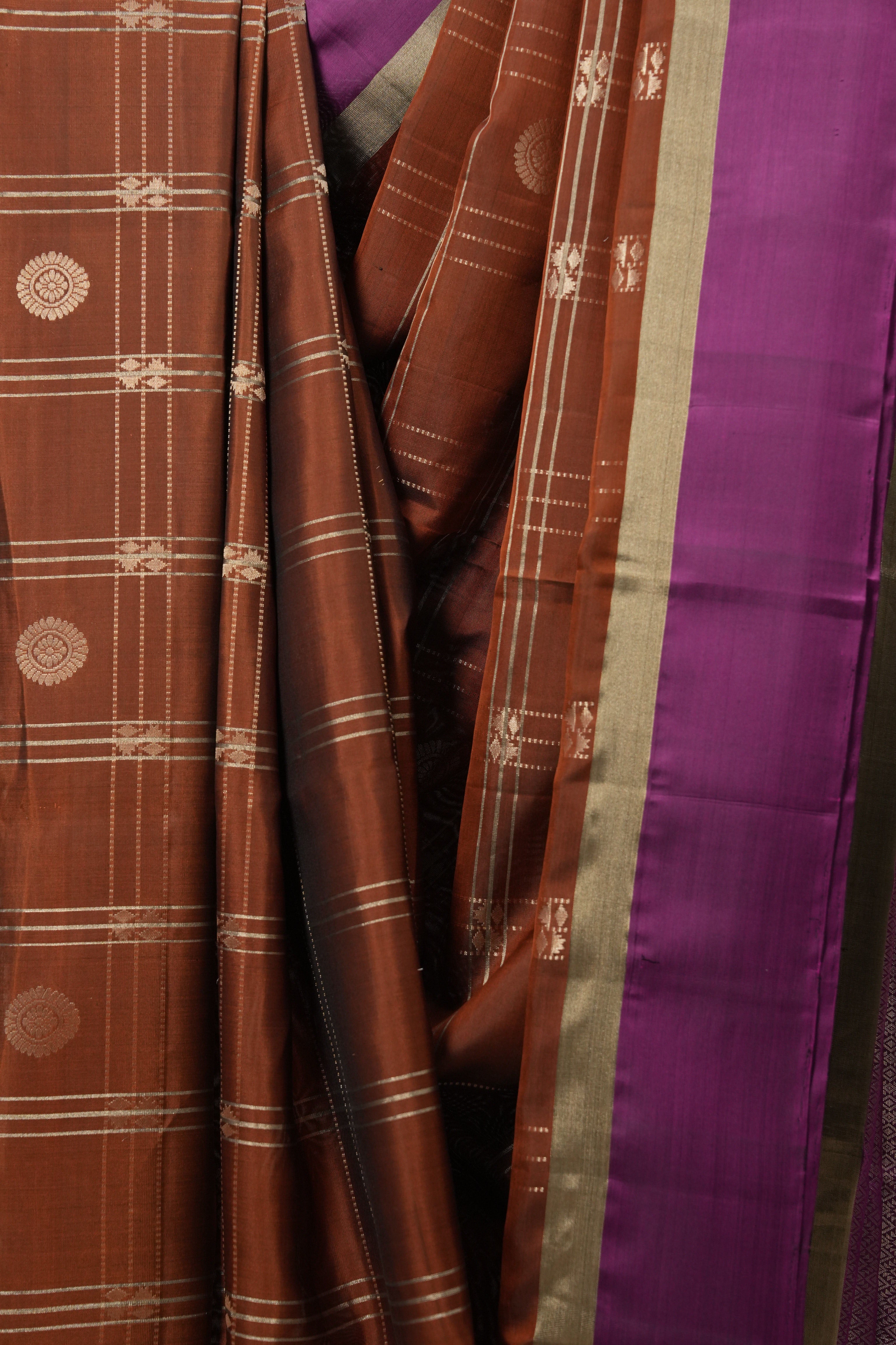 Brown Soft Silk Saree - SRBSSS397