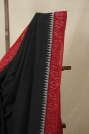 Black Pochampalli Cotton Ikat Saree - SRBPCIS722