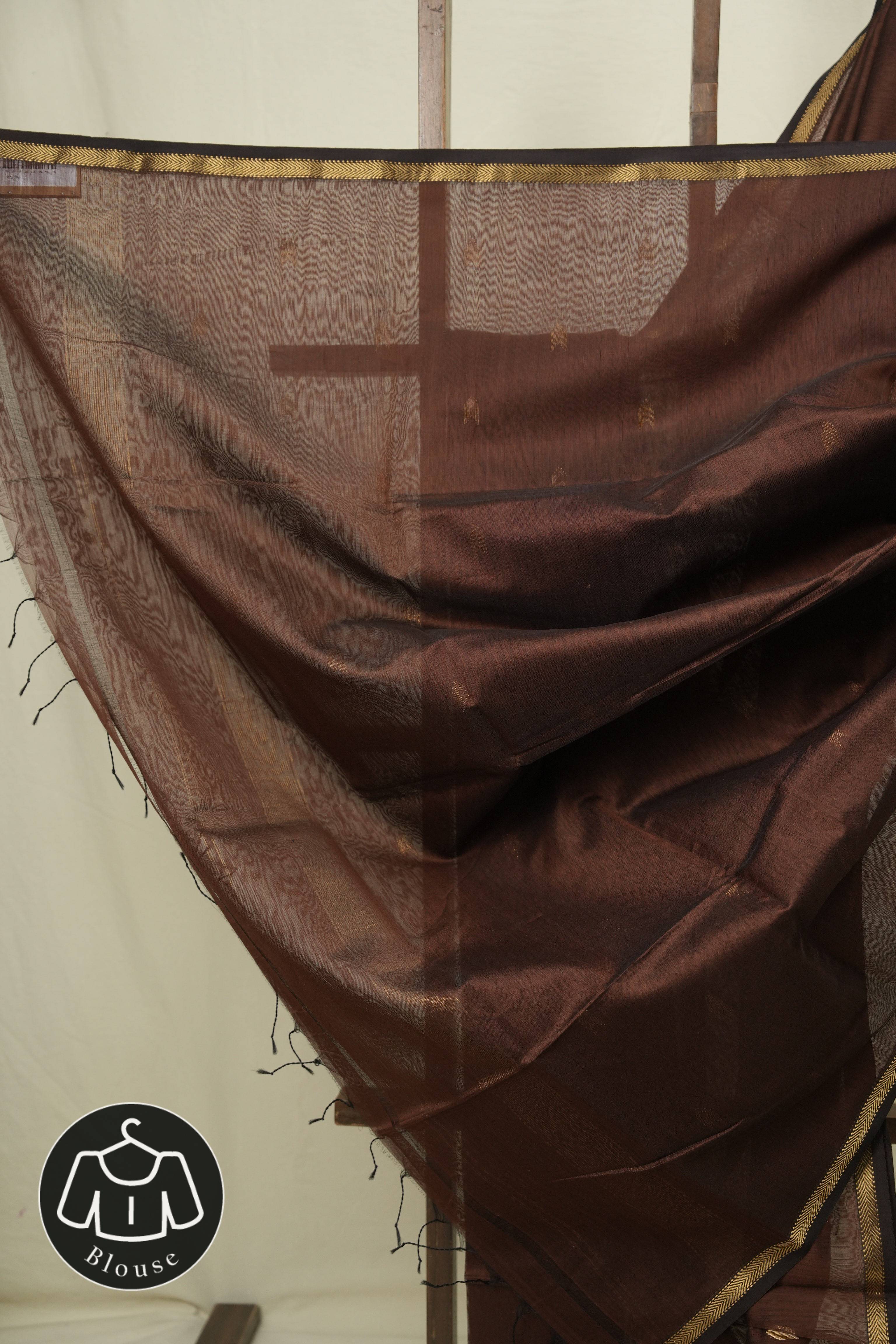 Coffee Brown Maheshwari Saree - SRCBMS1204