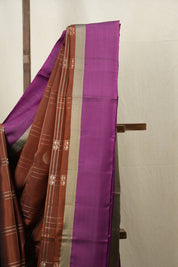 Brown Soft Silk Saree - SRBSSS397