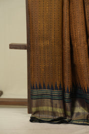 Dark Gold Raw Silk Saree - SRDGRSS1150