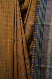 Dark Gold Raw Silk Saree - SRDGRSS1150