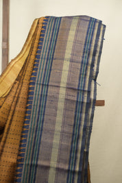 Dark Gold Raw Silk Saree - SRDGRSS1150