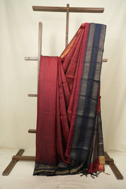 Maroon Raw Silk Saree - SRMRSS1148
