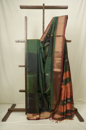 Dual Tone Green Maheshwari Saree - SRDTGMS1233