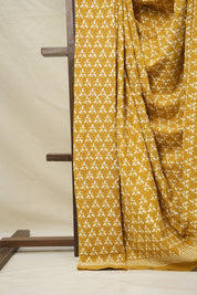Mustard Yellow HBP Cotton Saree - SRMYCS3052