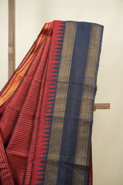 Maroon Raw Silk Saree - SRMRSS1148